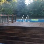 Deck after prep & Dark Walnut stain application