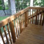 This is the view from the deck after cleaning, brightening, and staining with RAD Light Walnut all in one day. The color looks great and the deck looks like new.