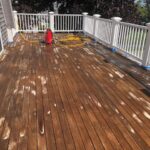 Most of the suds have been washed off and the deck is starting to dry.